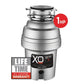 Xo Appliance XOD1PRO 1 Hp Pro 3 Bolt Mount, Continuous Feed Disposal