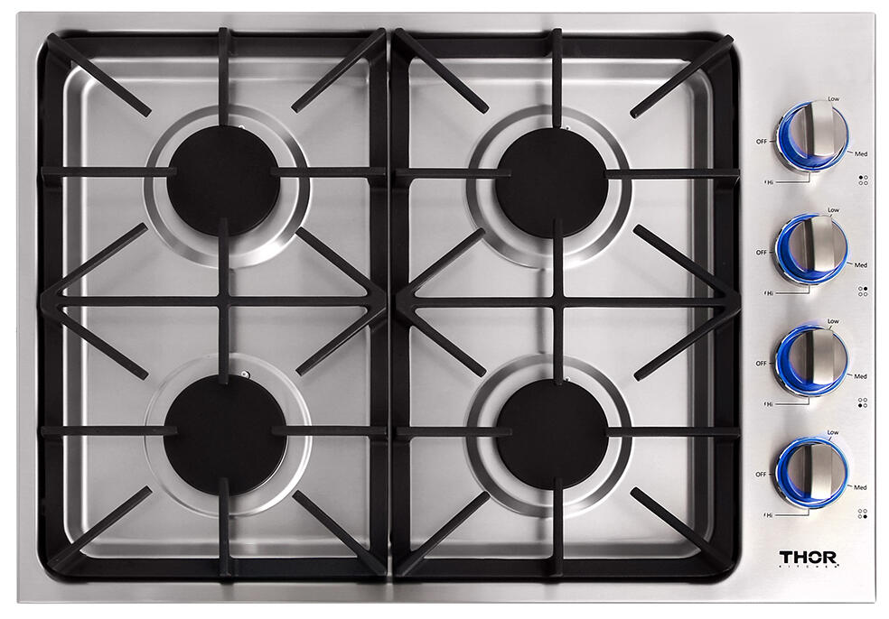 Thor Kitchen TGC3001 30 Inch Professional Drop-In Gas Cooktop With Four Burners In Stainless Steel
