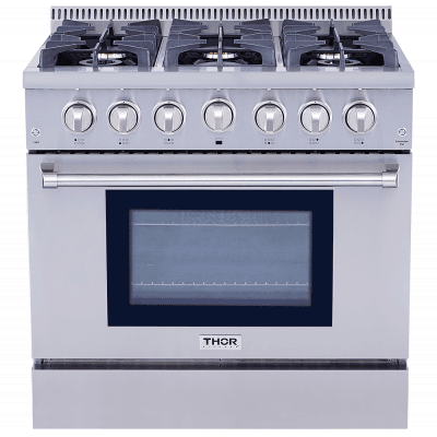 Thor Kitchen HRG3618U 36" Pro-Style 6 Stainless Steel Burner Gas Range
