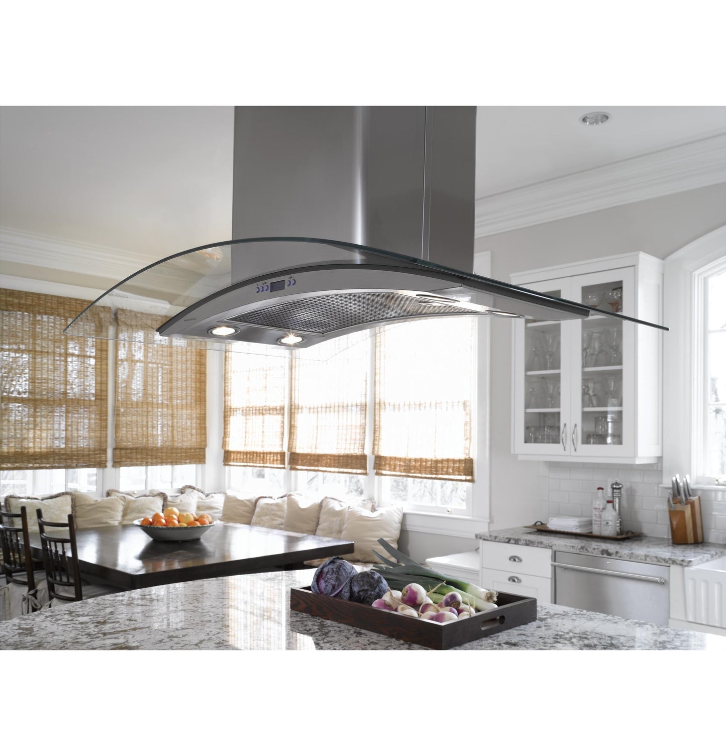 Monogram ZV925SLSS Monogram 36" Glass Canopy Island Hood - Gray