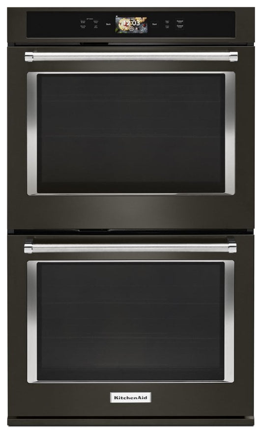 Kitchenaid KODE900HBS Smart Oven+ 30" Double Oven With Powered Attachments And Printshield™ Finish - Black Stainless Steel With Printshield™ Finish