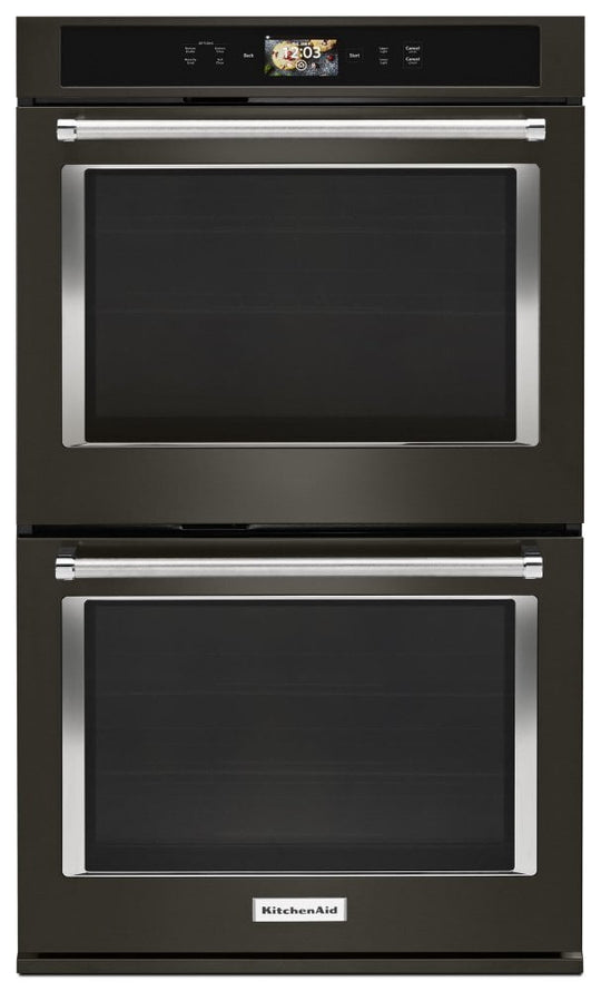 Kitchenaid KODE900HBS Smart Oven+ 30" Double Oven With Powered Attachments And Printshield™ Finish - Black Stainless Steel With Printshield™ Finish