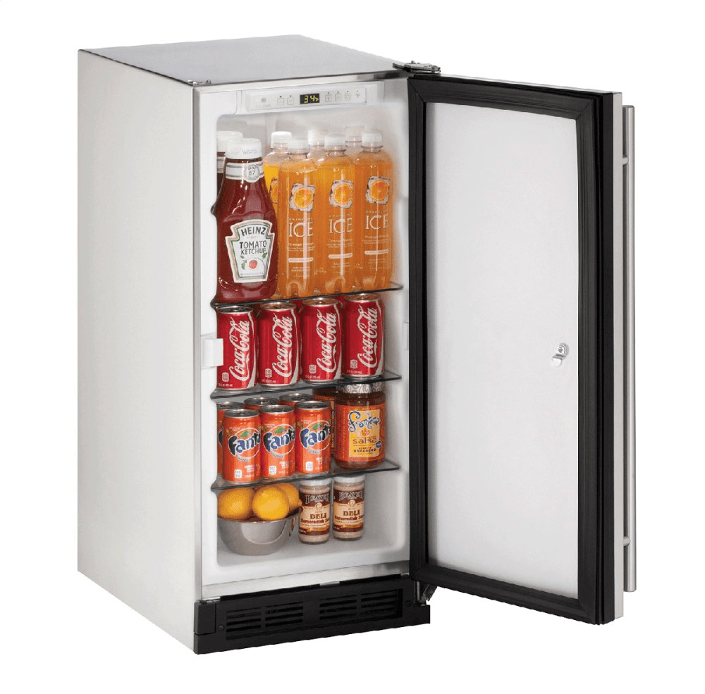 U-Line U1215RSOD00B Outdoor Series 15" Outdoor Refrigerator With Stainless Solid Finish And Field Reversible Door Swing (115 Volts / 60 Hz)