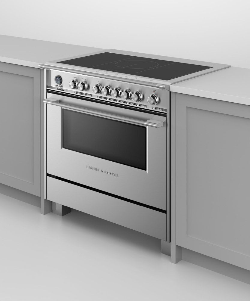 Fisher & Paykel OR36SCI6X1 Induction Range, 36", 5 Zones With Smartzone, Self-Cleaning