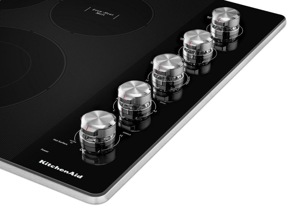 Kitchenaid KCES550HSS 30" Electric Cooktop With 5 Elements And Knob Controls - Stainless Steel