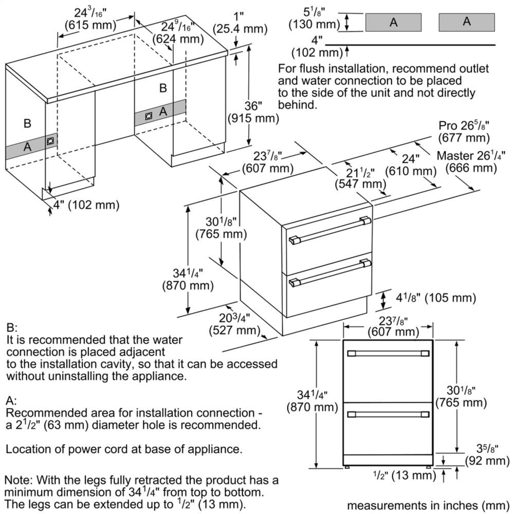 Thermador T24UC910DS 24-Inch Under-Counter Double Drawer Refrigerator/Freezer