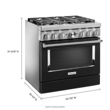 Kitchenaid KFDC506JBK Kitchenaid® 36'' Smart Commercial-Style Dual Fuel Range With 6 Burners - Imperial Black