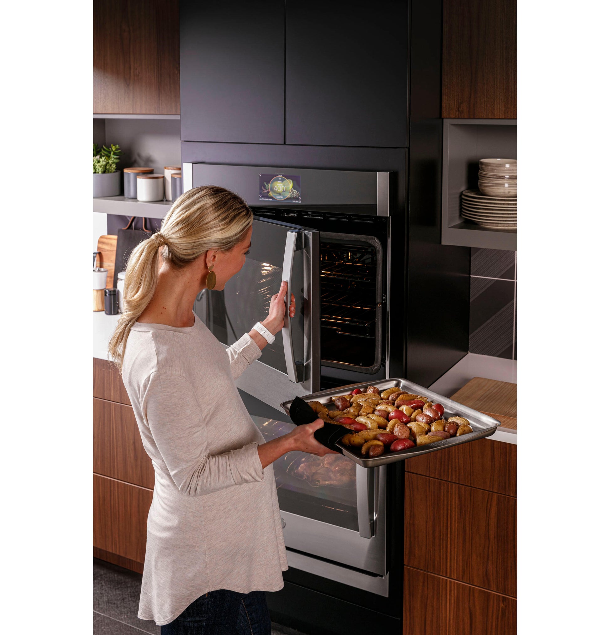 Ge Appliances PTD700LSNSS Ge Profile™ 30" Smart Built-In Convection Double Wall Oven With Left-Hand Side-Swing Doors