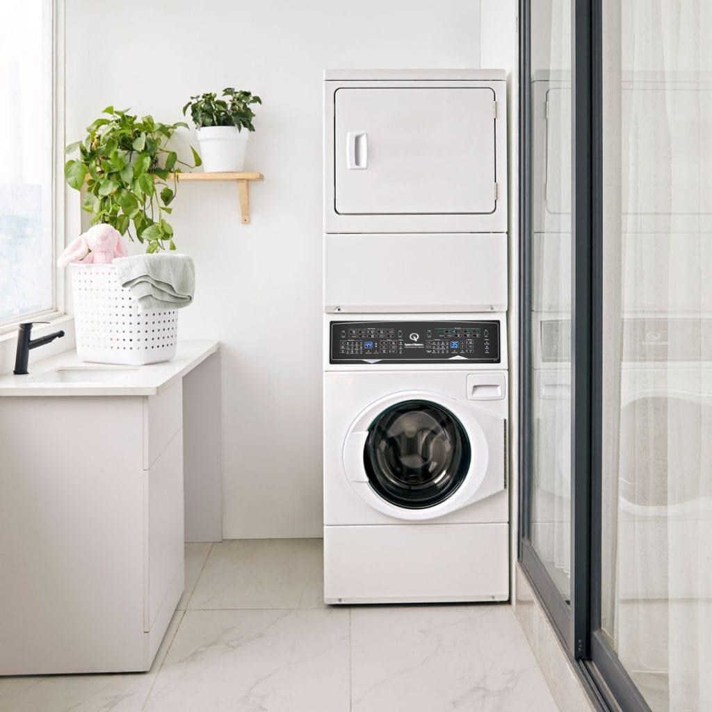 Speed Queen SF7007WG Sf7 Stacked White Washer - Gas Dryer With Pet Plus Sanitize Fast Cycle Times 5-Year Warranty