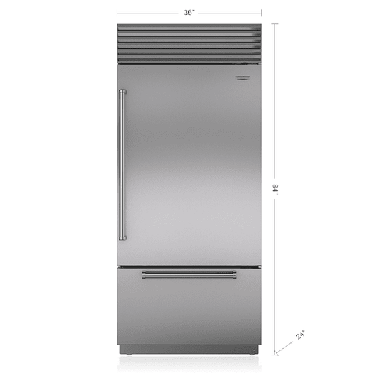 Sub-Zero BI36USPHLH 36" Classic Over-And-Under Refrigerator/Freezer