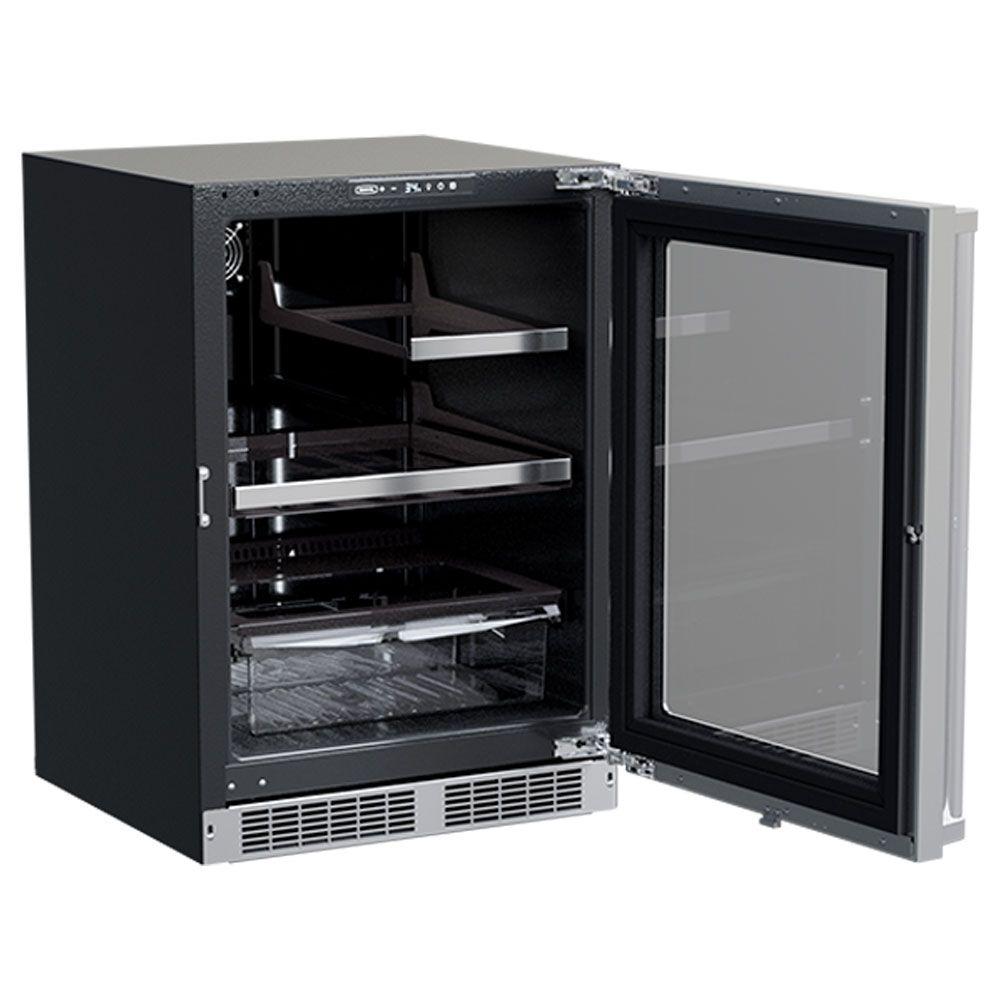 Marvel MPRE424SG81A 24 Inch Marvel Professional Refrigerator With Brightshield With Door Style - Stainless Steel Frame Glass