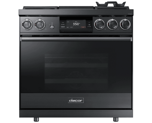 Dacor DOP36M94DHM 36" Pro Dual-Fuel Steam Range, Graphite Stainless Steel, Natural Gas/High Altitude