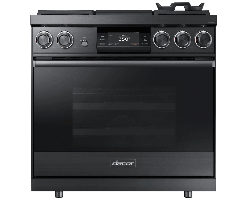 Dacor DOP36M94DLM 36" Pro Dual-Fuel Steam Range, Graphite Stainless Steel, Natural Gas
