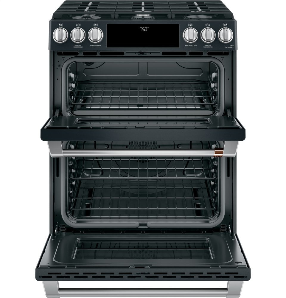 Cafe CGS750P3MD1 Café 30" Smart Slide-In, Front-Control, Gas Double-Oven Range With Convection