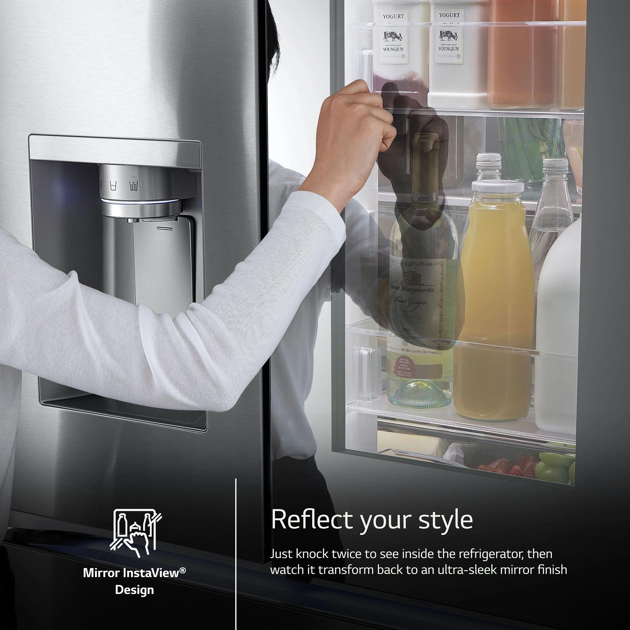 Lg LRYKS3106S 31 Cu. Ft. Smart Standard-Depth Max™ French Door Refrigerator With Four Types Of Ice And Mirror Instaview®