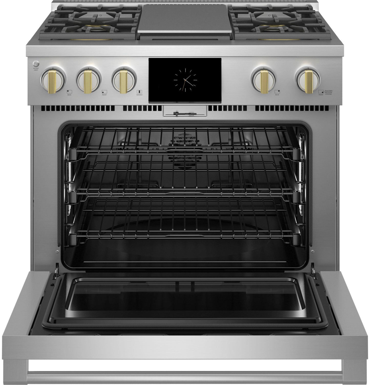 Monogram ZDP364NDTSS Monogram 36" Dual-Fuel Professional Range With 4 Burners And Griddle (Natural Gas)
