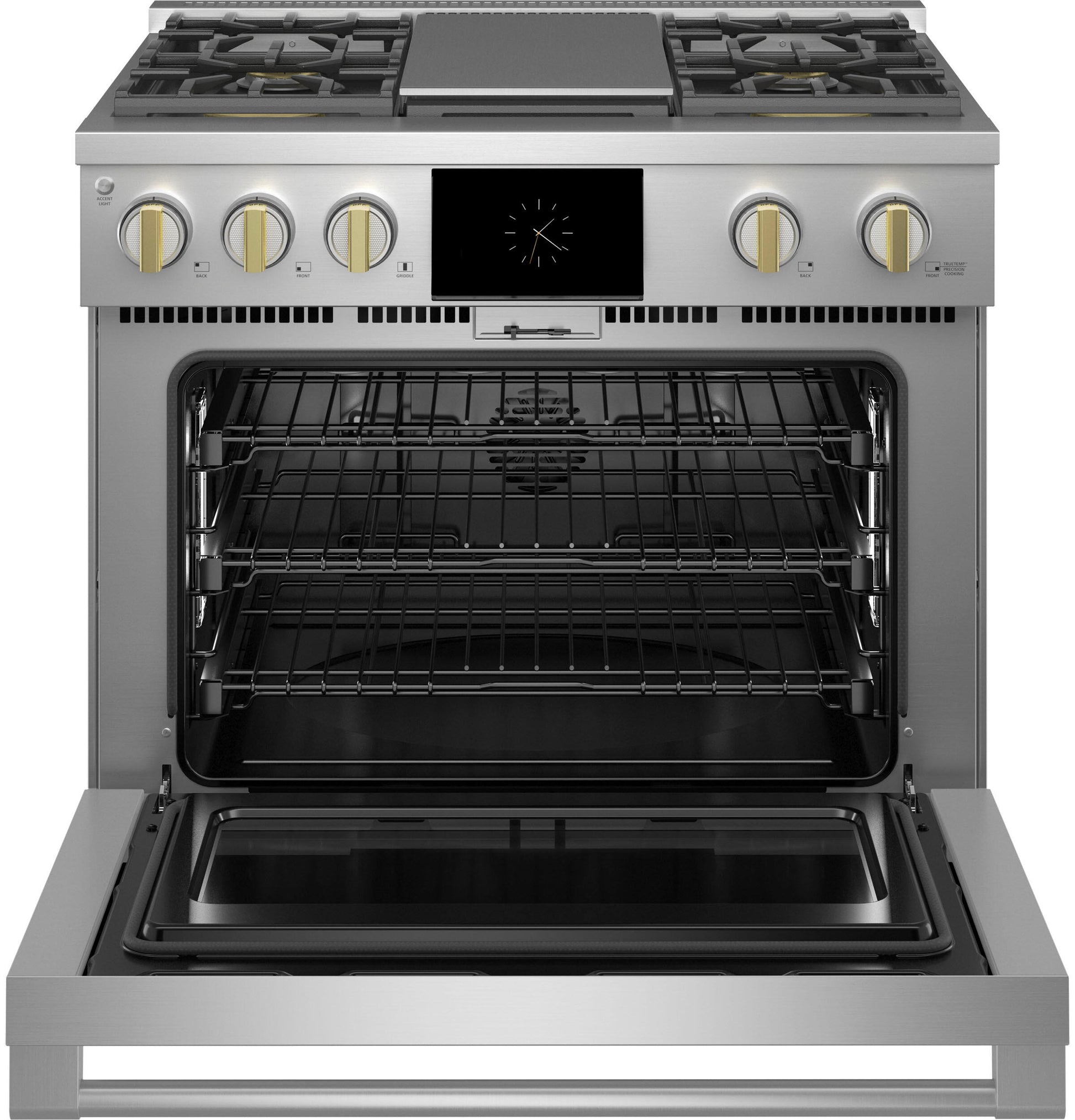 Monogram ZDP364NDTSS Monogram 36" Dual-Fuel Professional Range With 4 Burners And Griddle (Natural Gas)