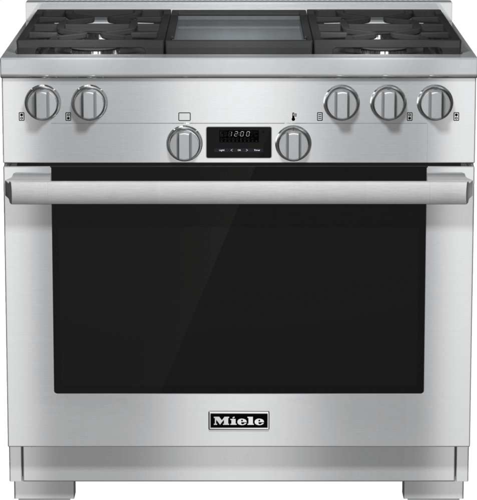 Miele HR11361GCLEANTOUCHSTEEL Hr 1136-1 G - 36 Inch Range All Gas With Directselect, Twin Convection Fans And M Pro Dual Stacked Burners