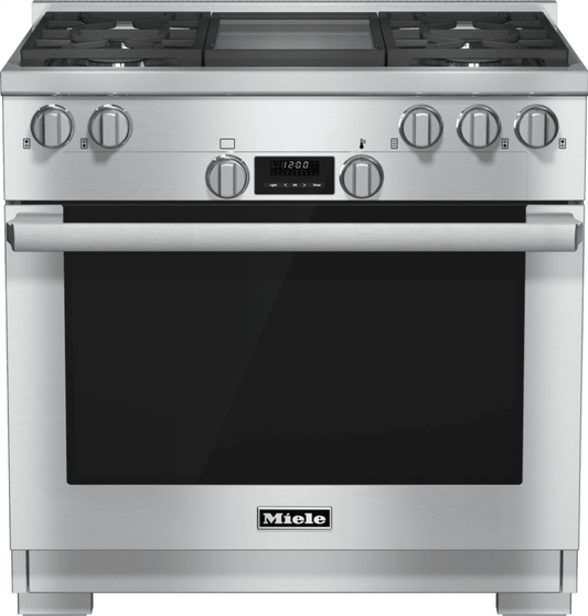 Miele HR11361LP 36 Inch Range All Gas With Directselect, Twin Convection Fans And M Pro Dual Stacked Burners