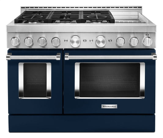 Kitchenaid KFGC558JIB Kitchenaid® 48'' Smart Commercial-Style Gas Range With Griddle - Ink Blue