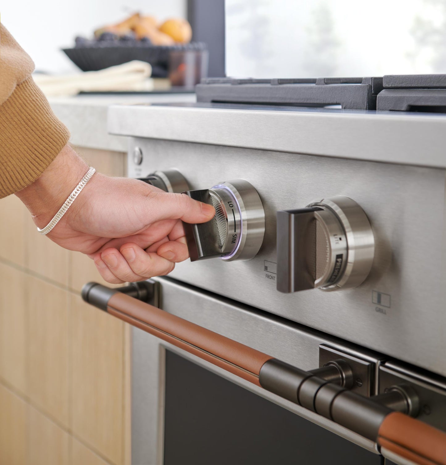 Monogram ZXPR48HLTT1 Monogram 48" Designer Collection Titanium Long Handle For Pro Range