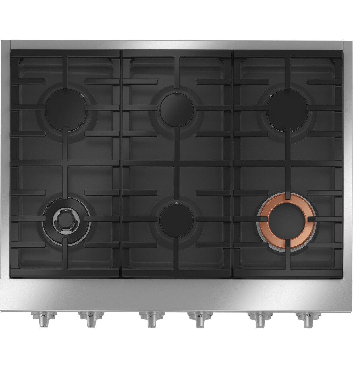 Cafe CGU366P2TS1 Café&#8482; 36" Commercial-Style Gas Rangetop With 6 Burners (Natural Gas)