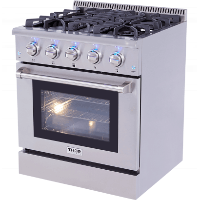 Thor Kitchen HRD3088U Professional 30 Inch Dual Fuel Range In Stainless Steel