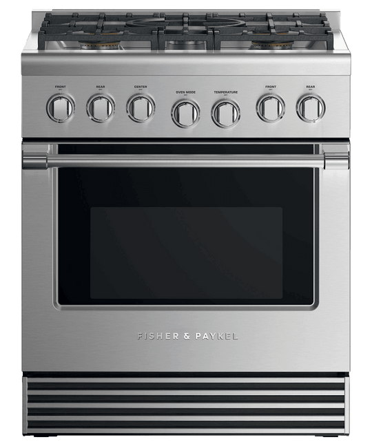 Fisher & Paykel RGV2305LN Gas Range, 30", 5 Burners, Lpg