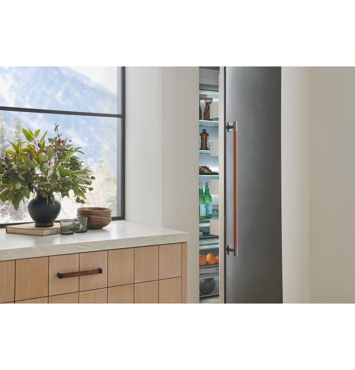 Monogram ZK1TN369VLH Monogram 36" Lh Column Panel Titanium Designer Collection