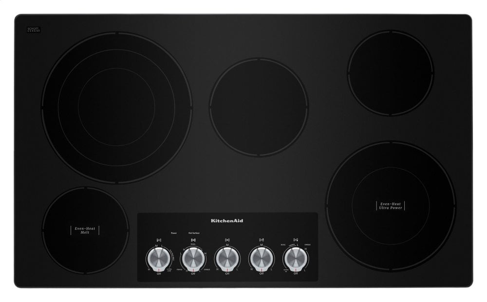 Kitchenaid KCES556HSS 36" Electric Cooktop With 5 Elements And Knob Controls - Stainless Steel