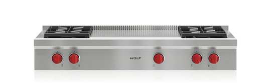 Wolf SRT484FLP 48" Sealed Burner Rangetop - 4 Burners And French Top