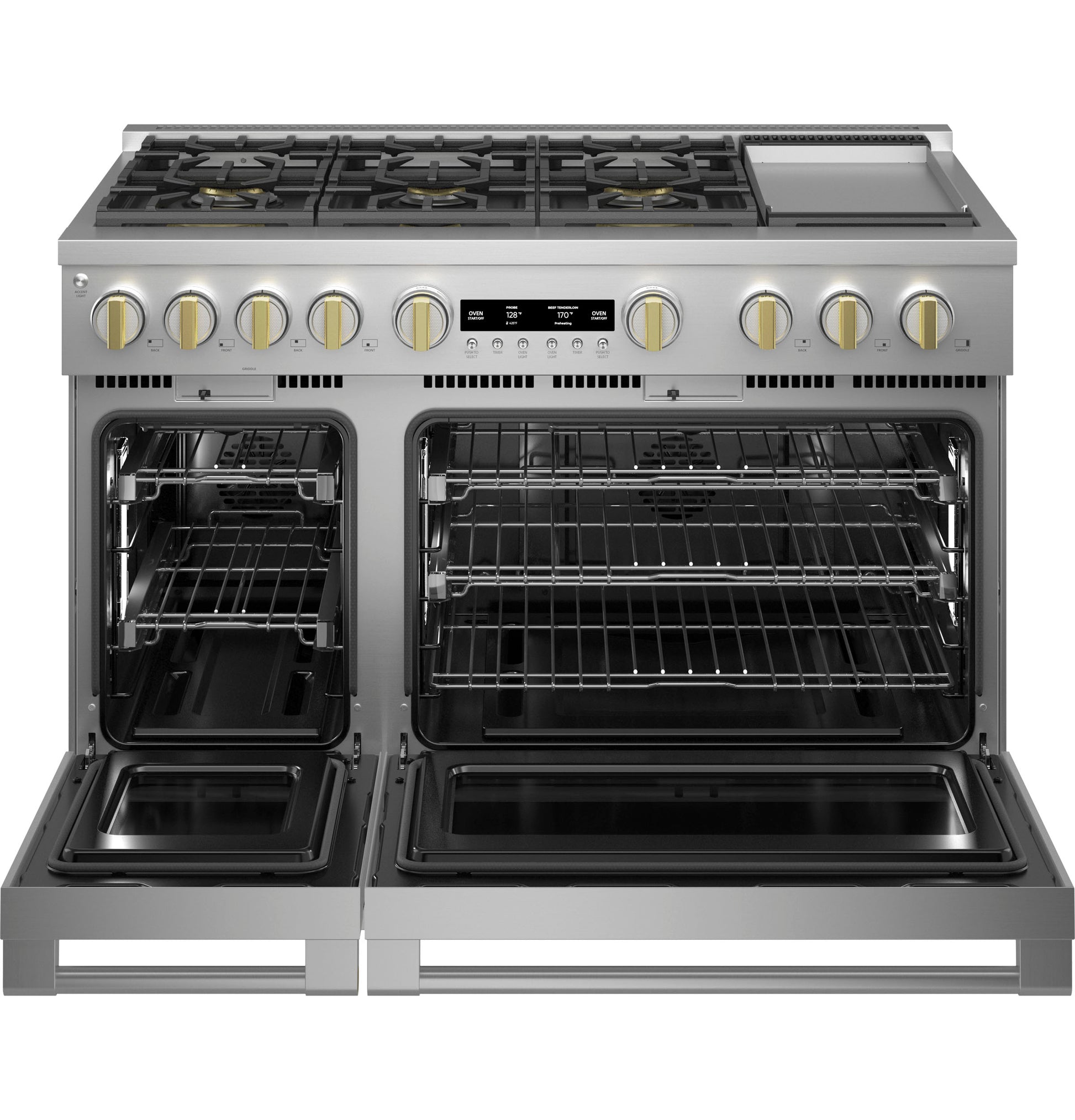 Monogram ZGP486NDTSS Monogram 48" All Gas Professional Range With 6 Burners And Griddle (Natural Gas)