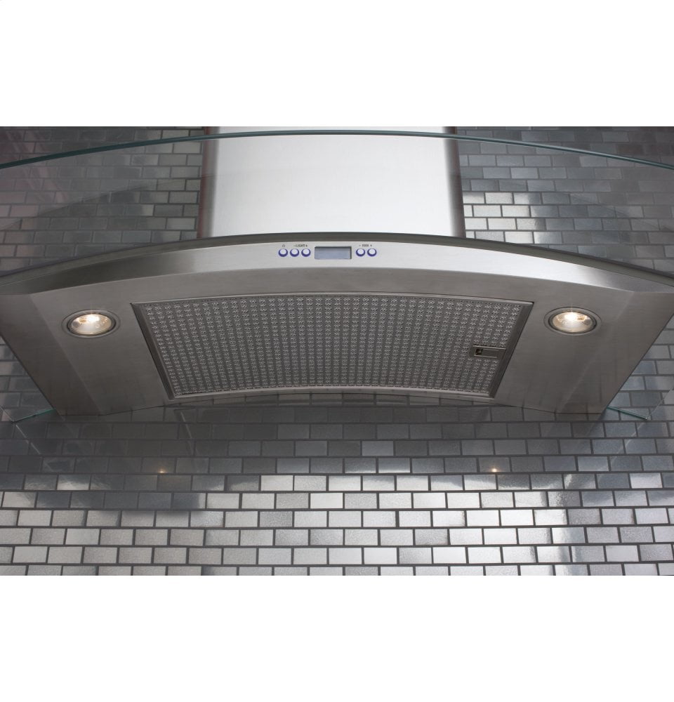 Monogram ZV900SLSS Monogram 36" Glass Canopy Wall-Mounted Hood - Gray