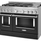 Kitchenaid KFGC558JBK Kitchenaid® 48'' Smart Commercial-Style Gas Range With Griddle - Imperial Black