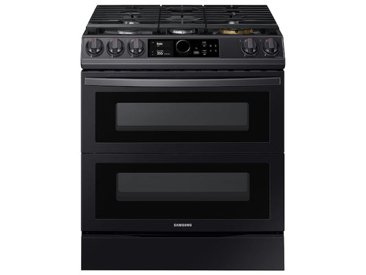 Samsung NY63T8751SG 6.3 Cu. Ft. Flex Duo™ Front Control Slide-In Dual Fuel Range With Smart Dial, Air Fry & Wi-Fi In Black Stainless Steel
