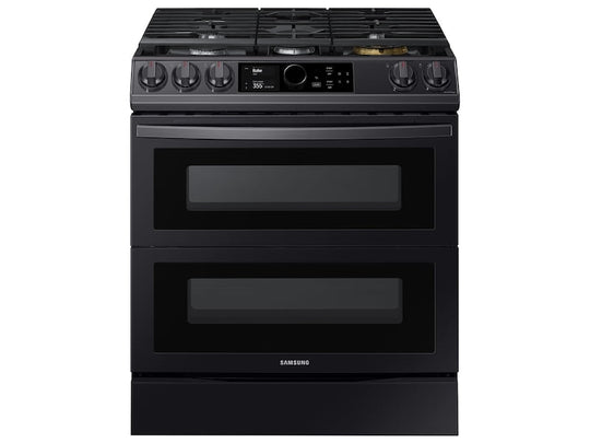 Samsung NY63T8751SG 6.3 Cu. Ft. Flex Duo™ Front Control Slide-In Dual Fuel Range With Smart Dial, Air Fry & Wi-Fi In Black Stainless Steel