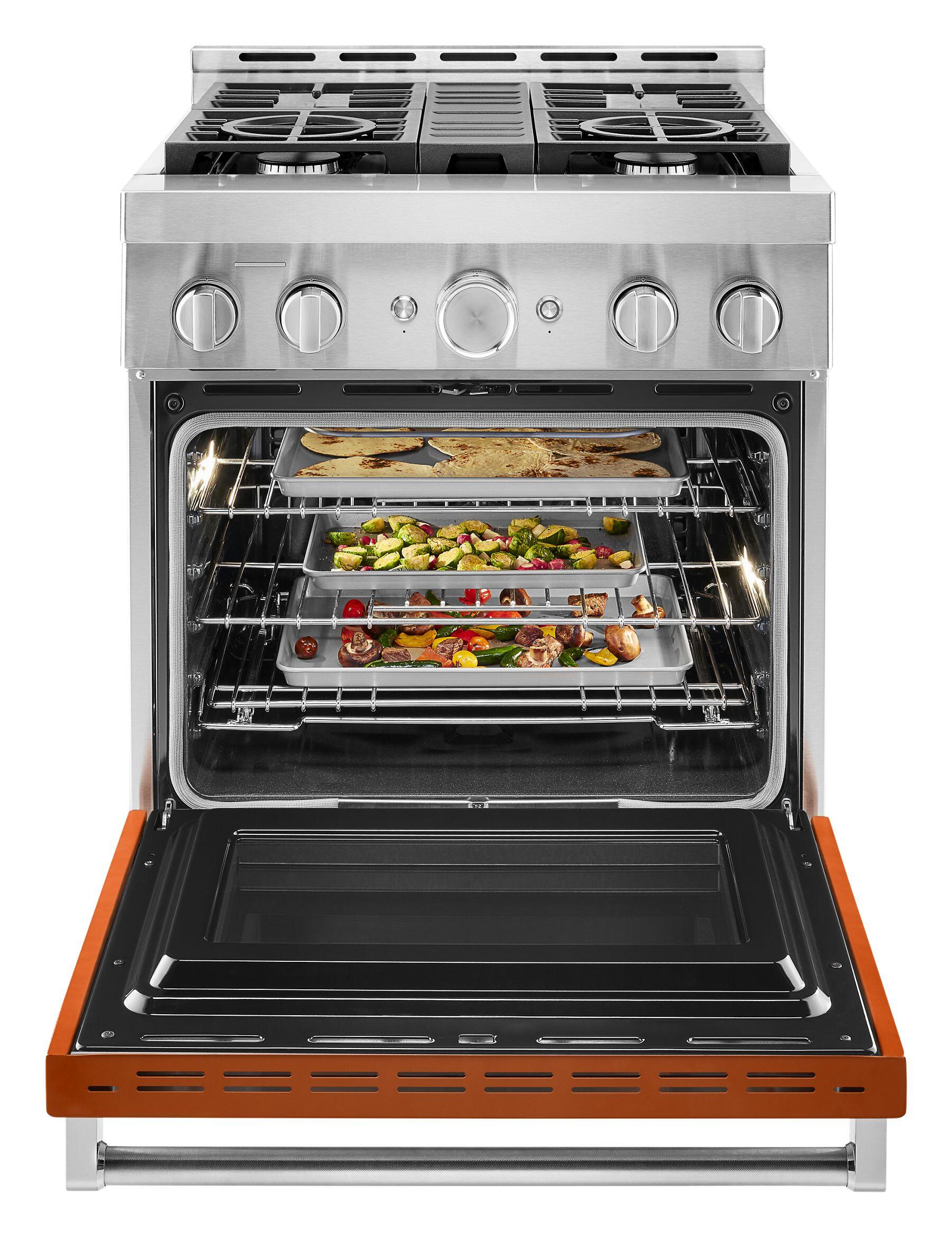 Kitchenaid KFGC500JSC Kitchenaid® 30'' Smart Commercial-Style Gas Range With 4 Burners - Scorched Orange