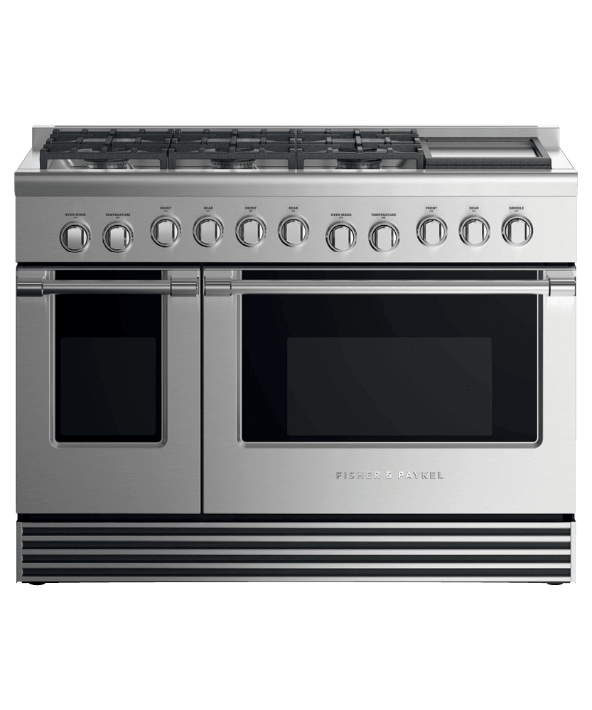 Fisher & Paykel RGV2486GDLN Gas Range, 48", 6 Burners With Griddle, Lpg