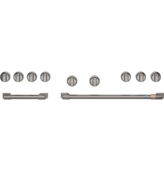 Cafe CXPR8HKPTBT Café™ 48" Brushed Black Handle & Knob Set For Pro Range And Rangetop