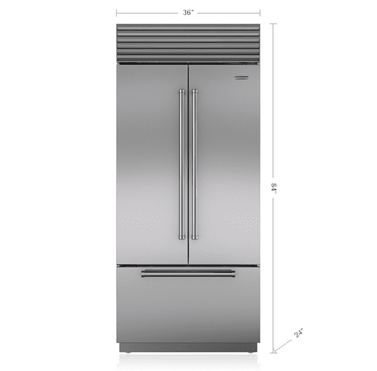 Sub-Zero BI36UFDIDSPH 36" Classic French Door Refrigerator/Freezer With Internal Dispenser