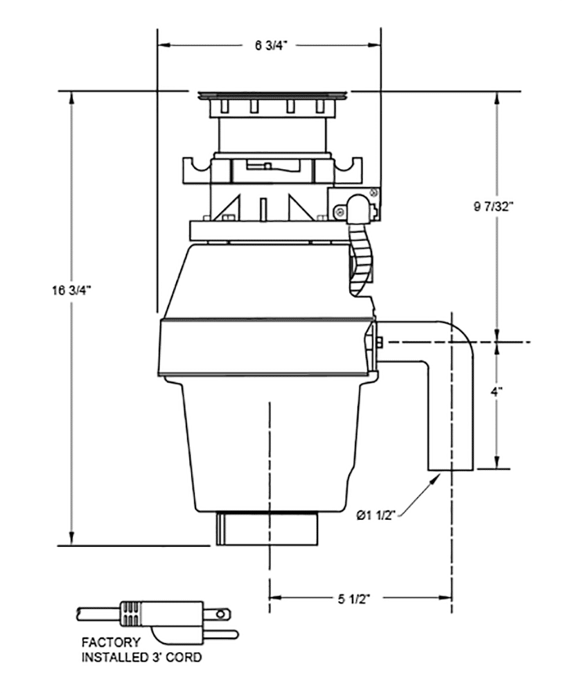 Xo Appliance XOD12HPBF 1/2 Hp Twist Lock Mount, Batch Feed Disposal