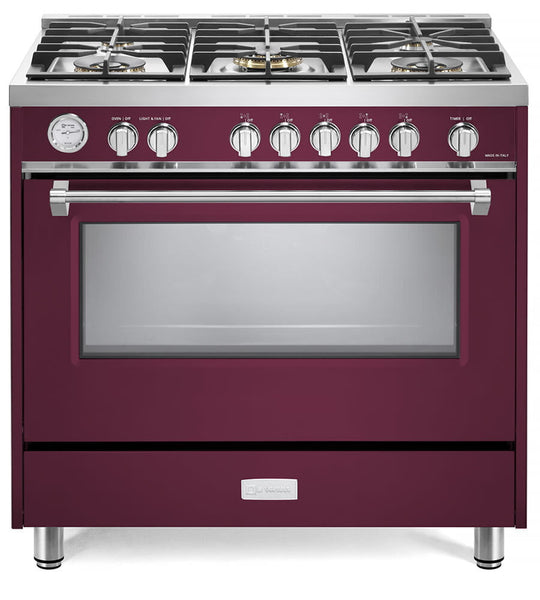 Verona VDFSGG365BU Burgundy 36" Designer Gas Range