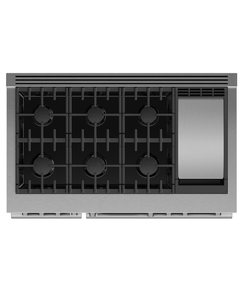 Fisher & Paykel RGV3486GDL Gas Range, 48", 6 Burners With Griddle