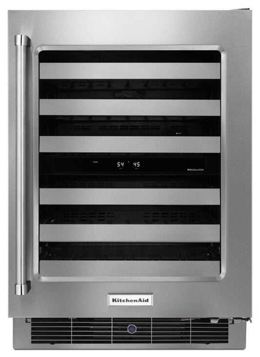 Kitchenaid KUWR304ESS 24" Stainless Steel Wine Cellar With Metal-Front Racks