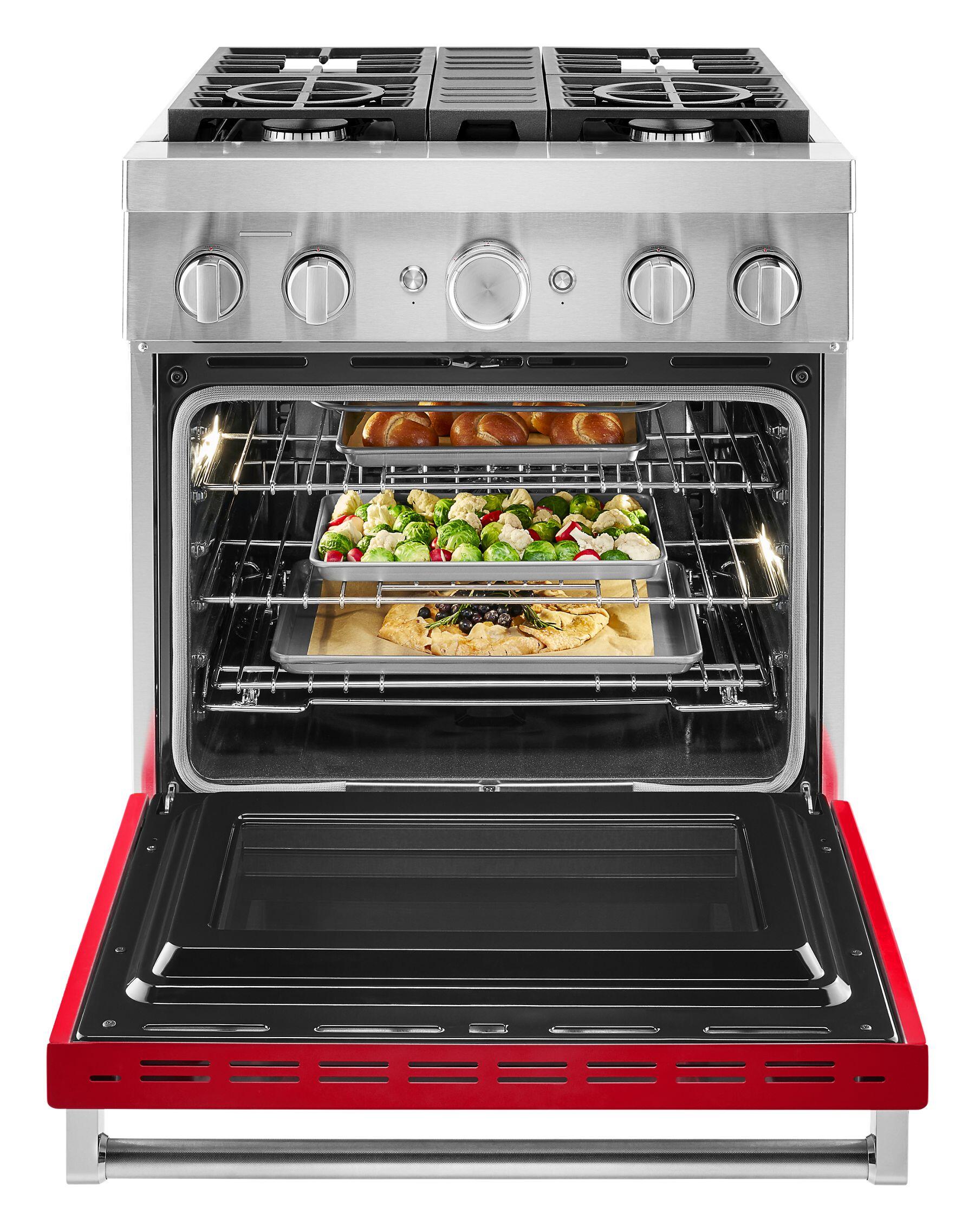 Kitchenaid KFDC500JPA Kitchenaid® 30'' Smart Commercial-Style Dual Fuel Range With 4 Burners - Passion Red