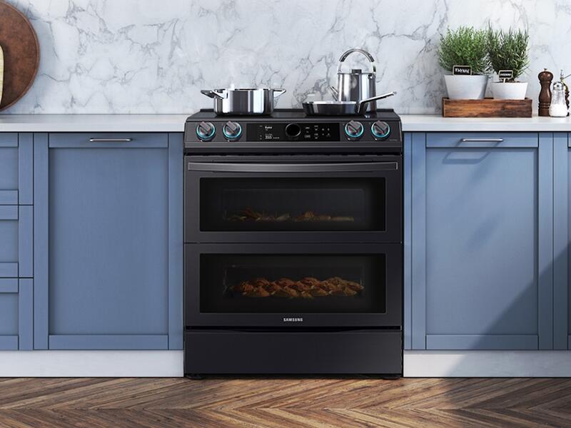 Samsung NE63T8951SG 6.3 Cu. Ft. Smart Slide-In Induction Range With Flex Duo™, Smart Dial & Air Fry In Black Stainless Steel