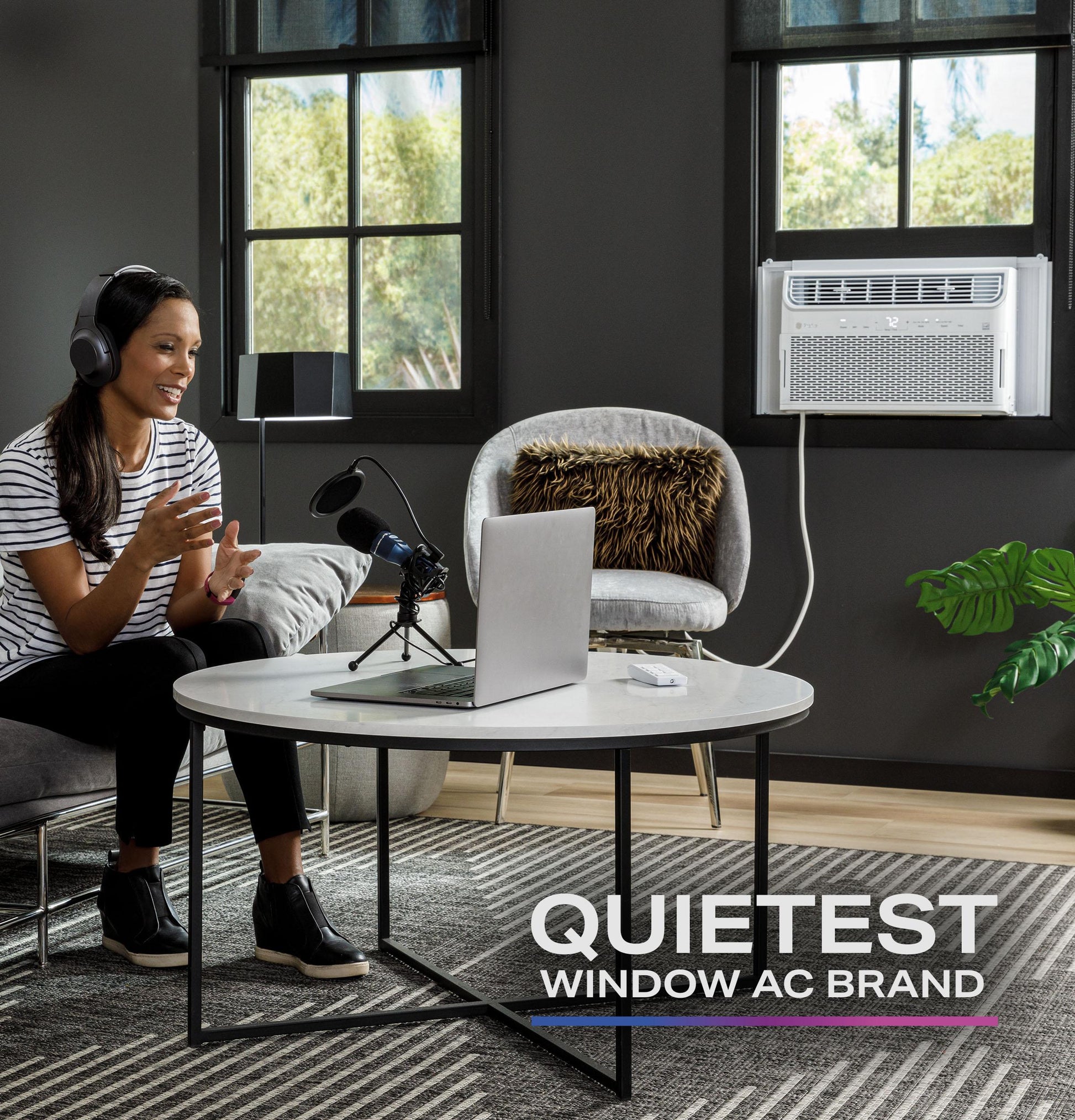 Ge Appliances AHTR10AC Ge Profile™ Energy Star® 10,000 Btu Inverter Smart Ultra Quiet Window Air Conditioner For Medium Rooms Up To 450 Sq. Ft.