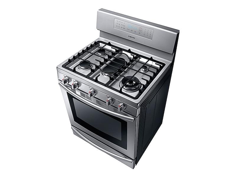 Samsung NX58F5700WS 5.8 Cu. Ft. Gas Range With True Convection In Stainless Steel