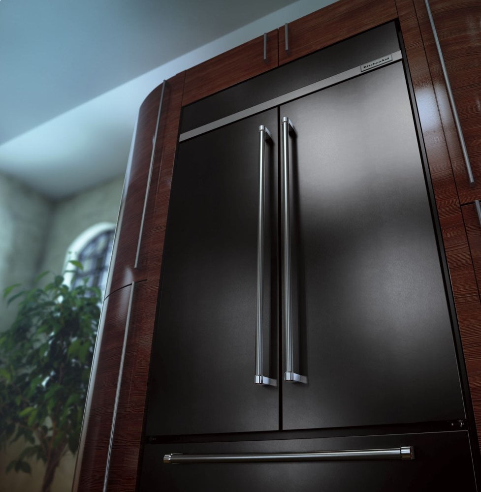 Kitchenaid KBFN502EBS 24.2 Cu. Ft. 42" Width Built-In Stainless French Door Refrigerator With Platinum Interior Design - Black Stainless Steel With Printshield&#8482; Finish