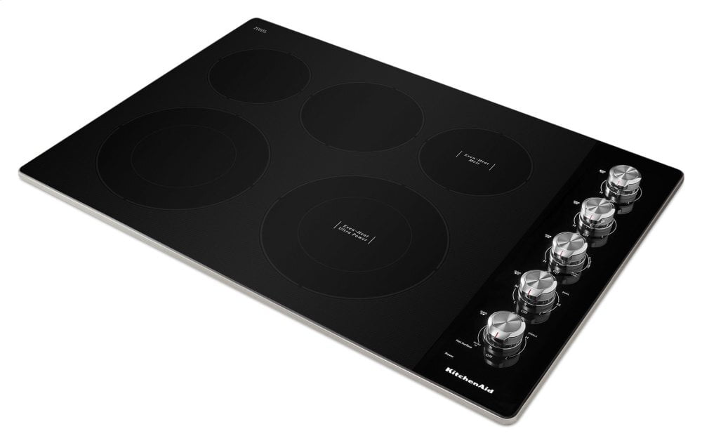 Kitchenaid KCES550HSS 30" Electric Cooktop With 5 Elements And Knob Controls - Stainless Steel